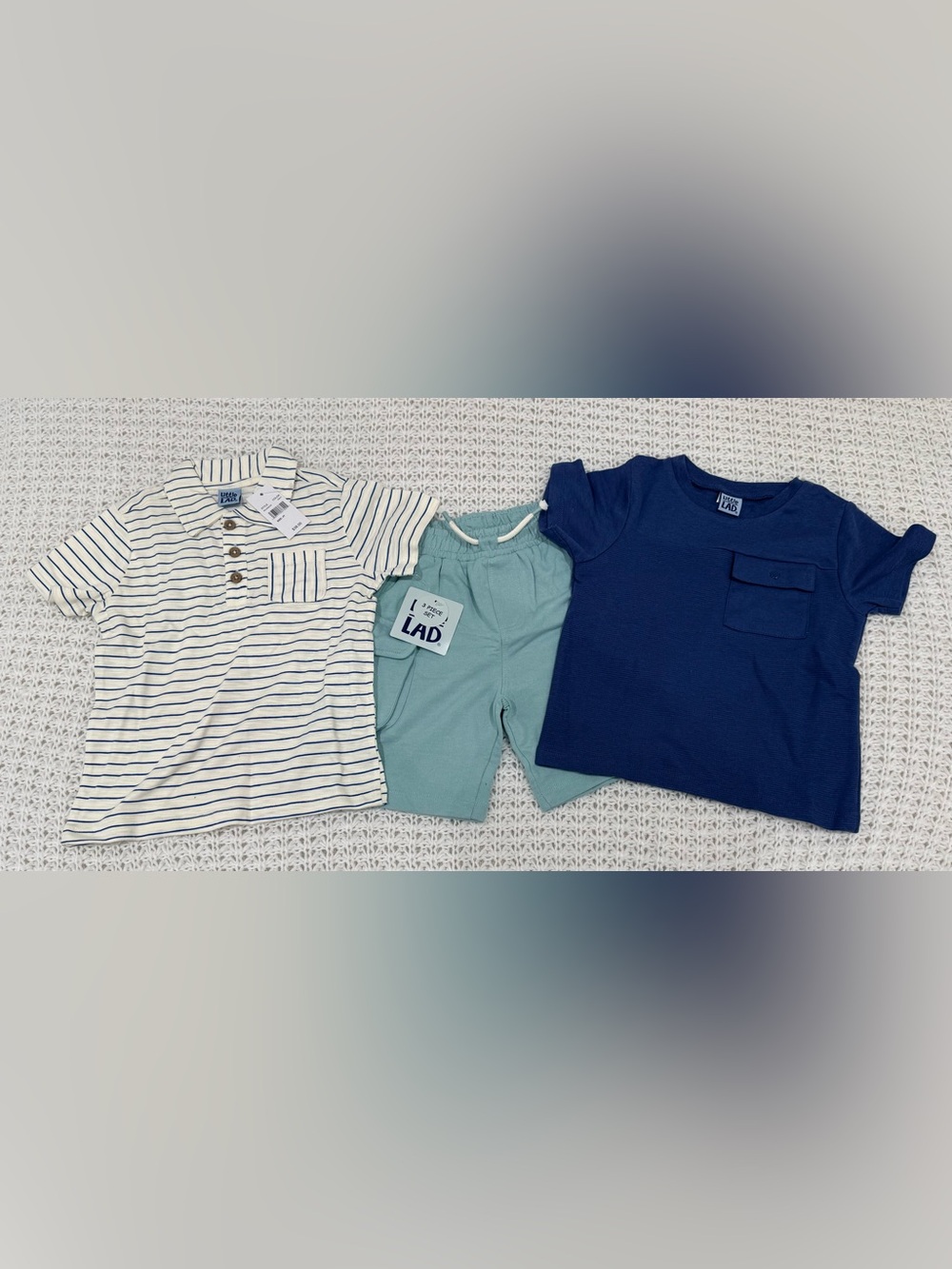 Little Lad Toddler Boys 3-pc. Short Set in navy size 4T